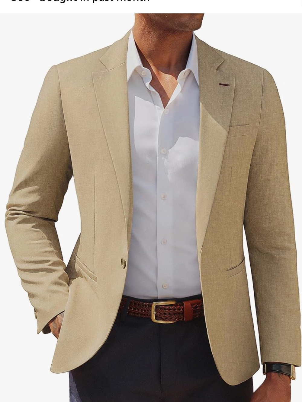 Men's Light Khaki Blazer - Modern Sport Coat